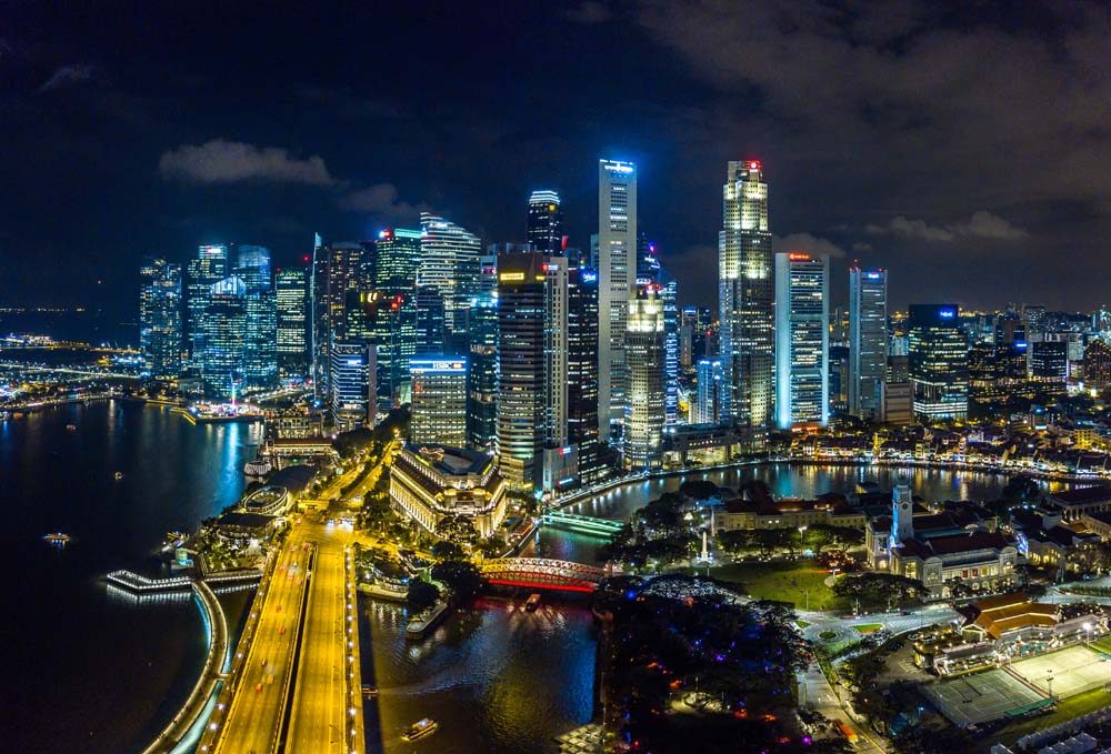 Aerial view of the financial centre.